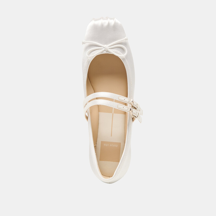 gibsen ballet flats true white satin