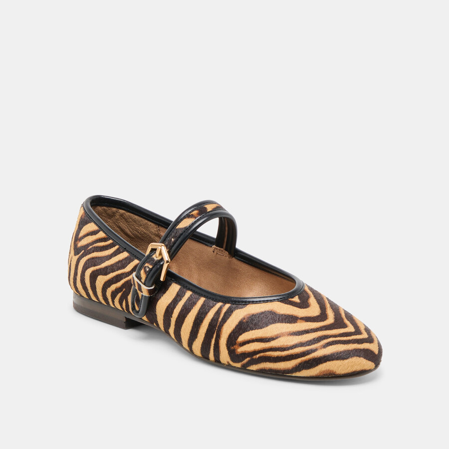 roslyn ballet flats tiger calf hair