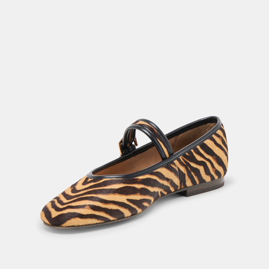 roslyn ballet flats tiger calf hair