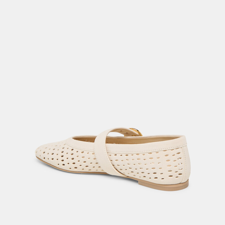 mikel ballet flats creme perforated suede