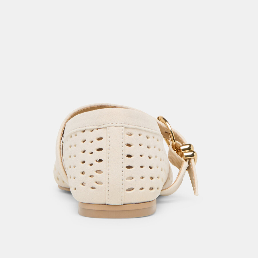 mikel ballet flats creme perforated suede