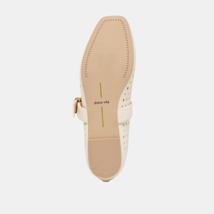 mikel ballet flats creme perforated suede