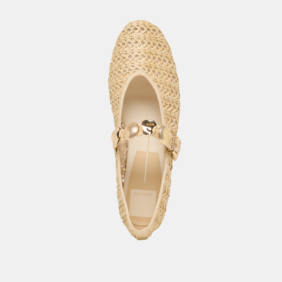 relan ballet flats natural cross hatch raffia