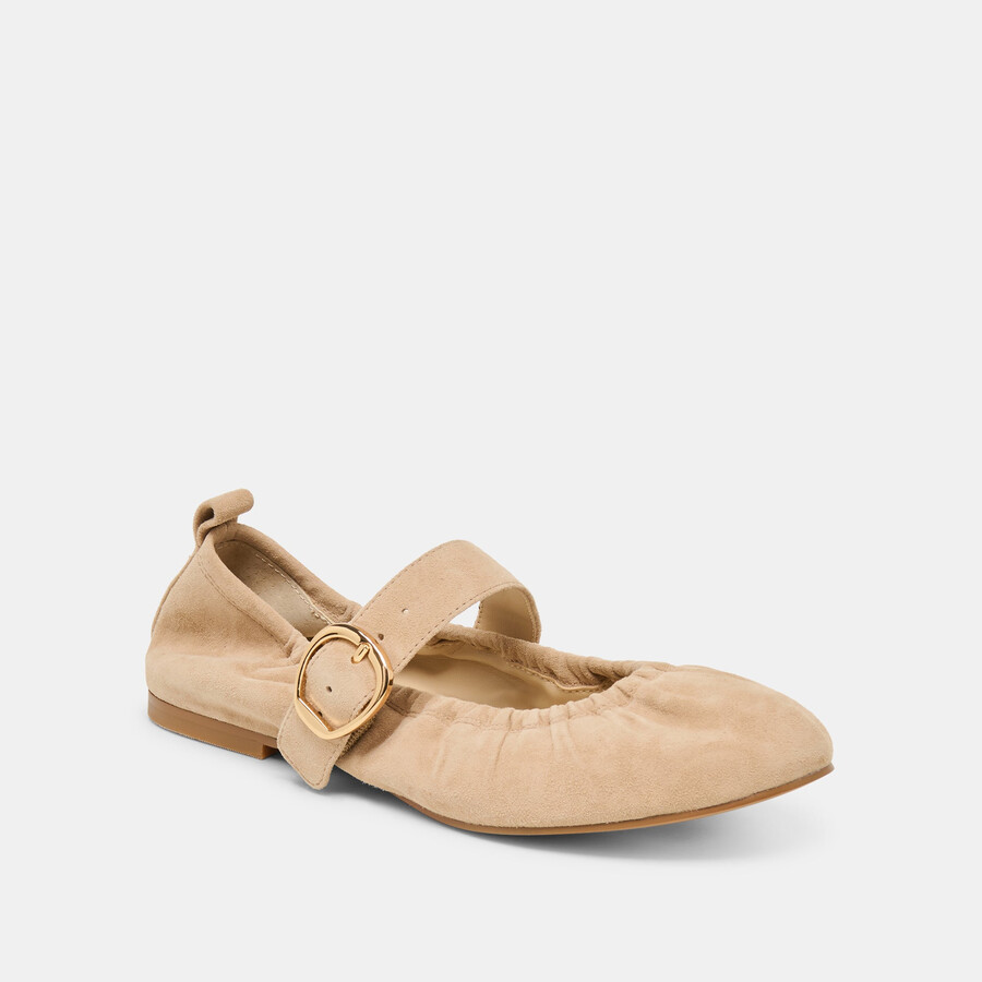 caely ballet flats camel suede