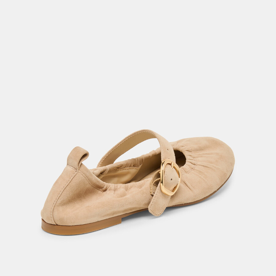 caely ballet flats camel suede