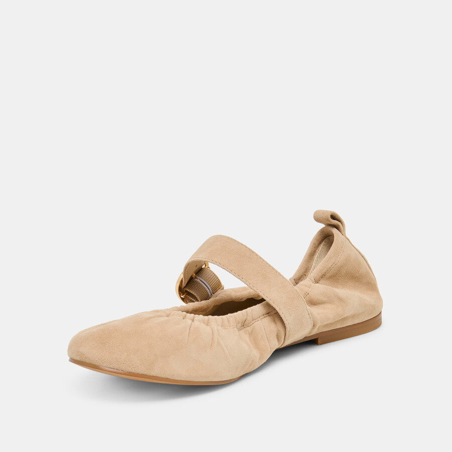 caely ballet flats camel suede