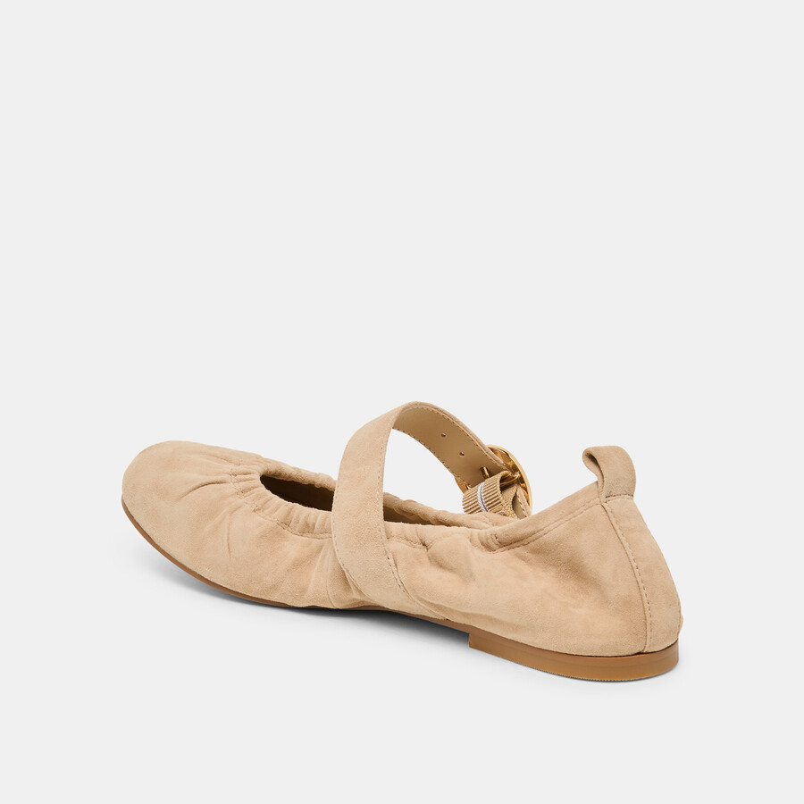caely ballet flats camel suede