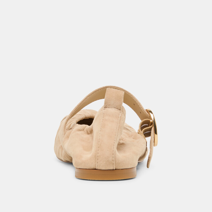 caely ballet flats camel suede