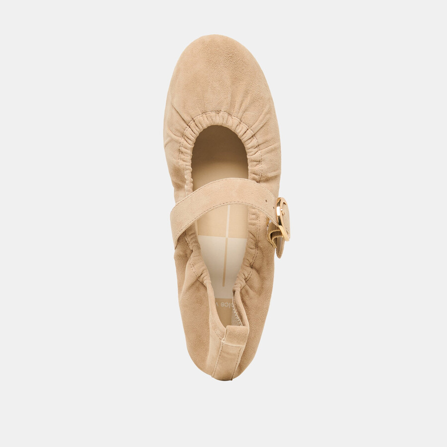 caely ballet flats camel suede