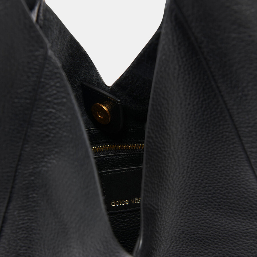 mia tote black leather