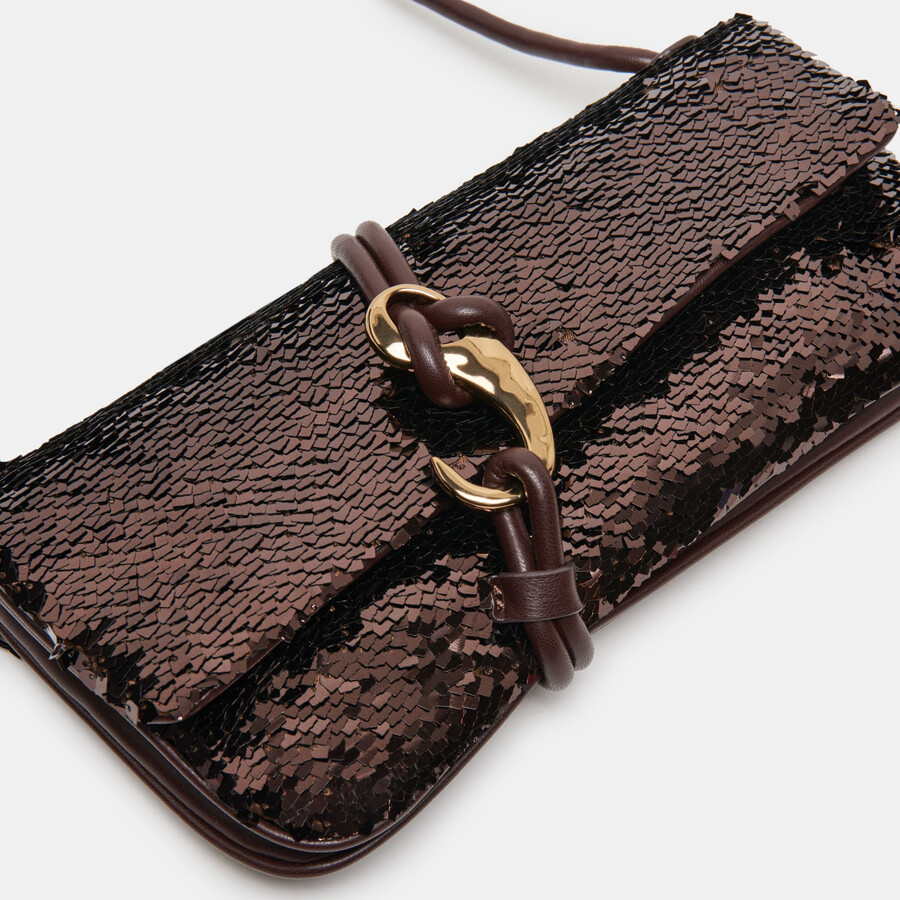 alice shoulder bag brown sequin stella