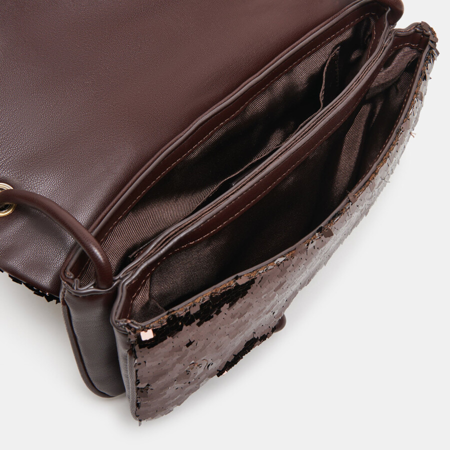 alice shoulder bag brown sequin stella