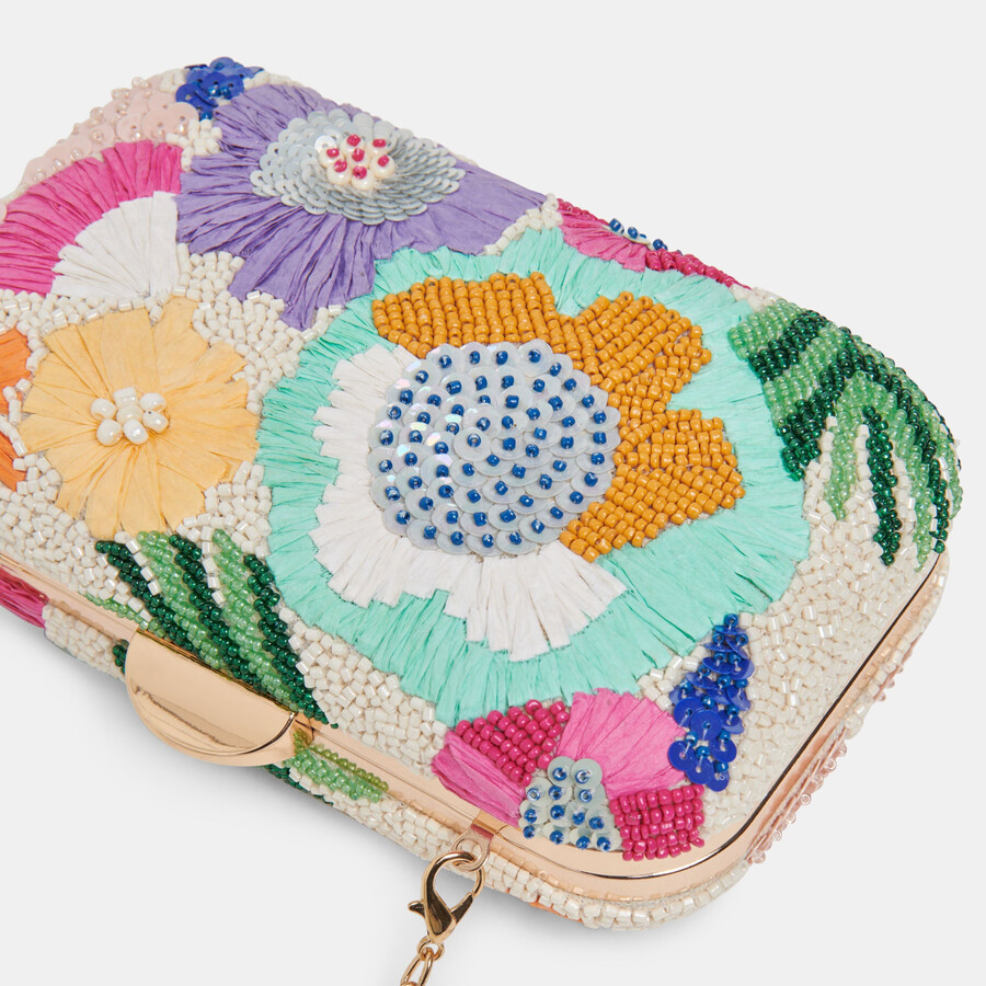 daisy clutch pastel multi beaded