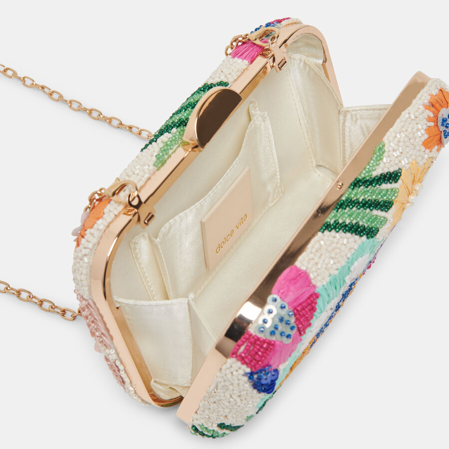 daisy clutch pastel multi beaded