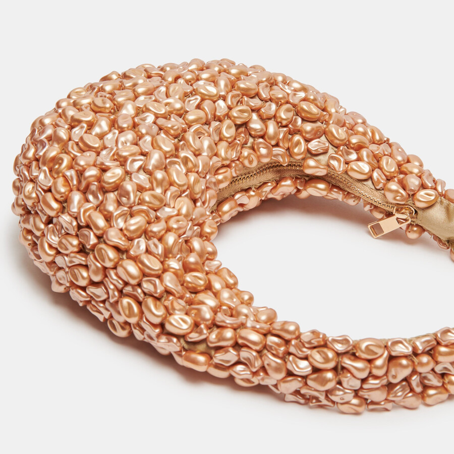pearla shoulder bag gold faux pearl