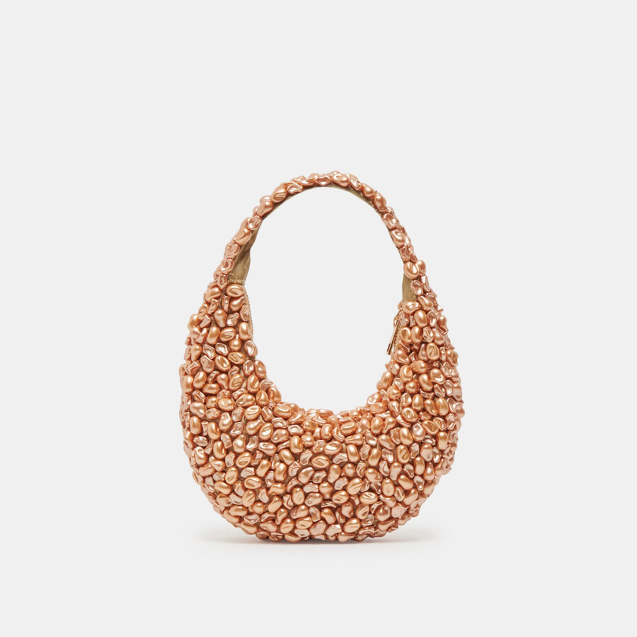 pearla shoulder bag gold faux pearl