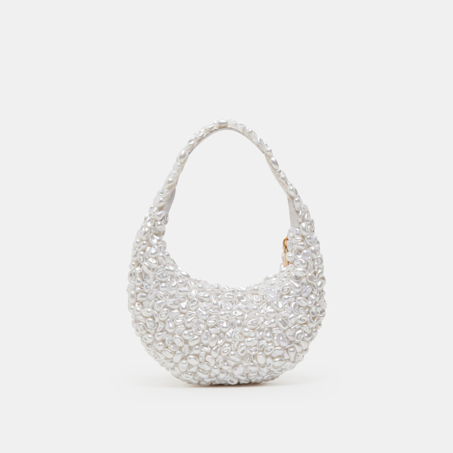 pearla shoulder bag white faux pearl