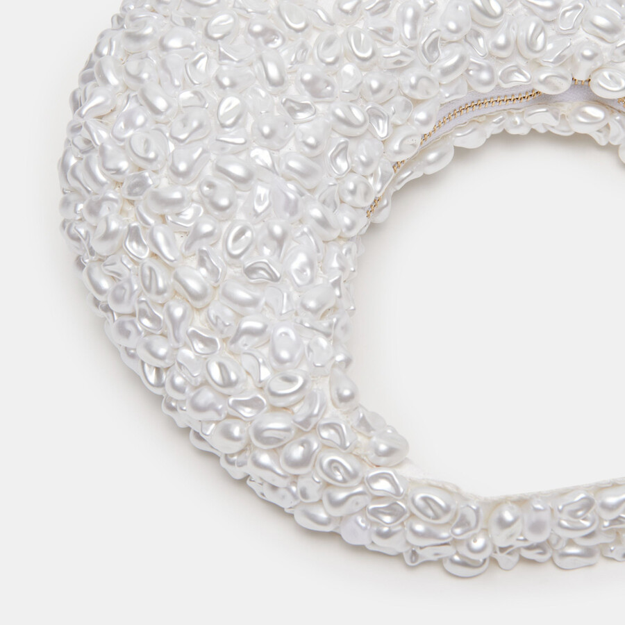 pearla shoulder bag white faux pearl