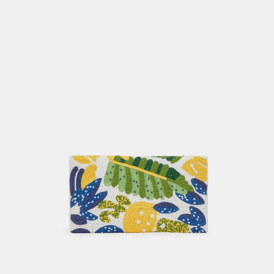 amalfi clutch blue multi beaded