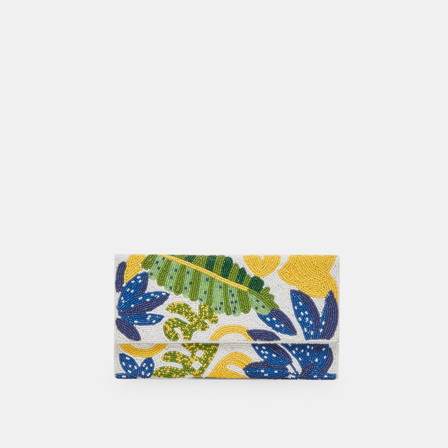 amalfi clutch blue multi beaded