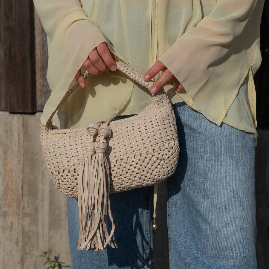 zenia handbag bone leather