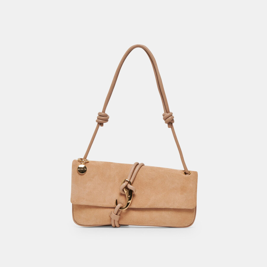 alice shoulder bag beige suede