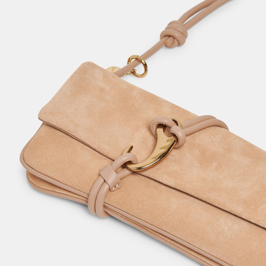 alice shoulder bag beige suede