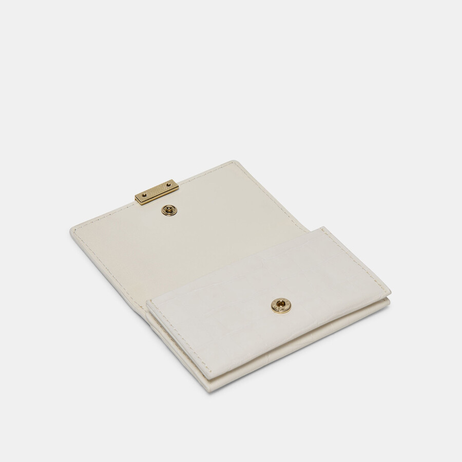 mini-me wallet white croco stella