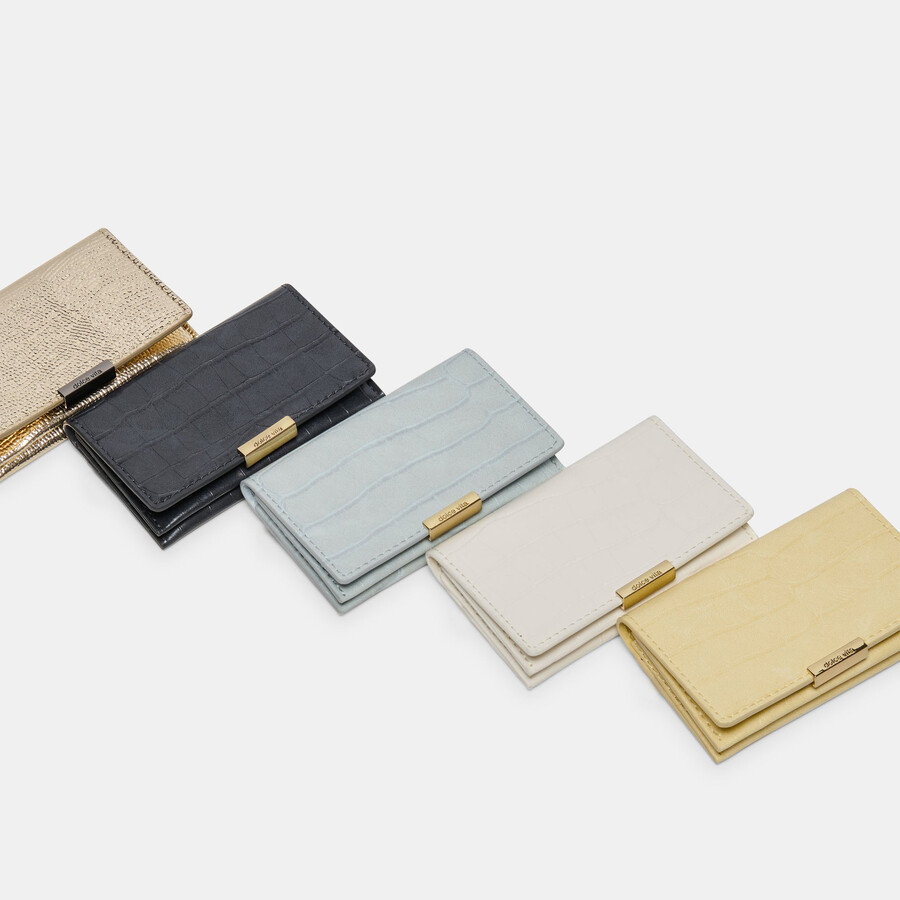 mini-me wallet white croco stella