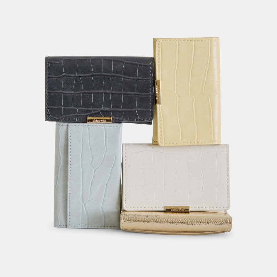 mini-me wallet white croco stella