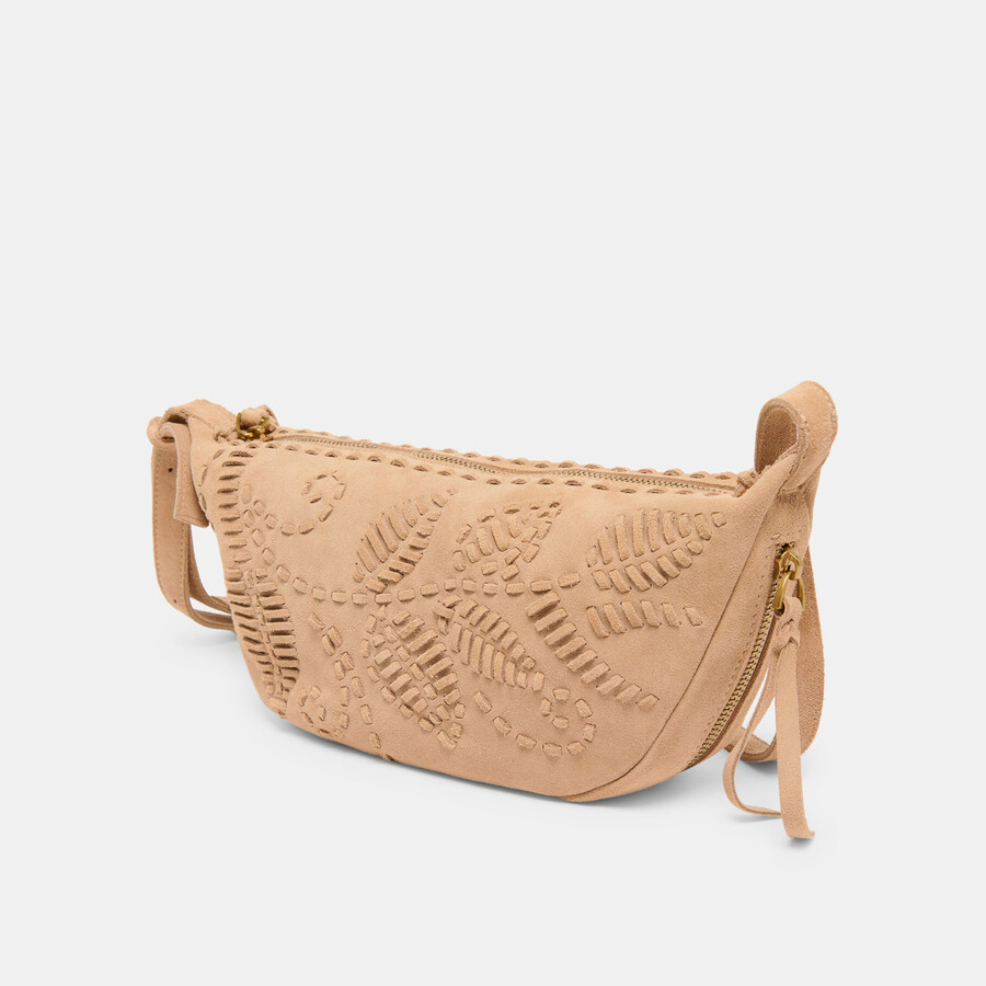 lipari crossbody beige suede
