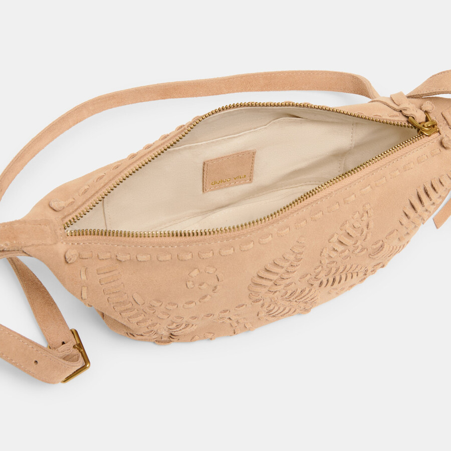lipari crossbody beige suede