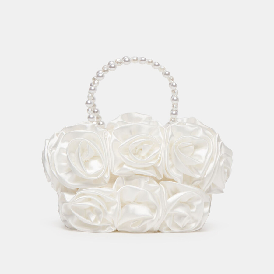 aubrey handbag white satin