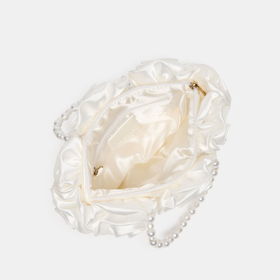 aubrey handbag white satin