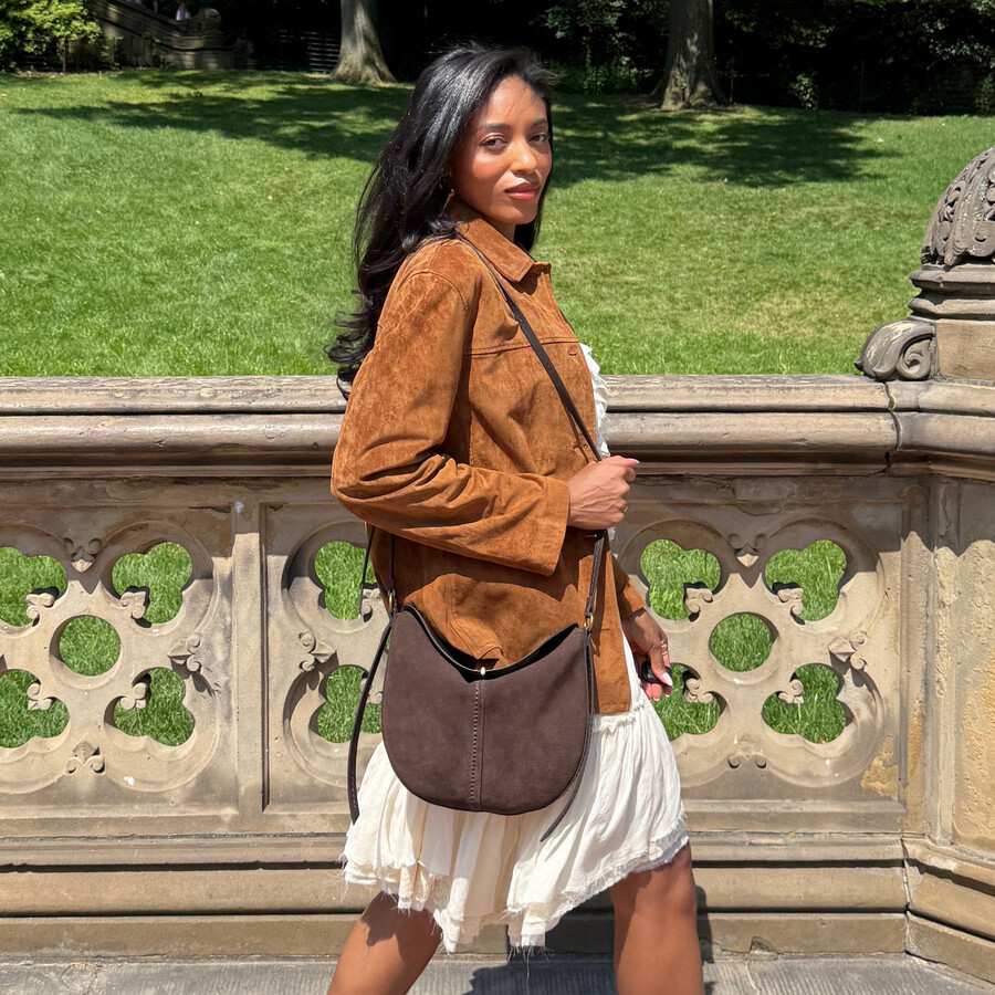 bennett crossbody espresso suede