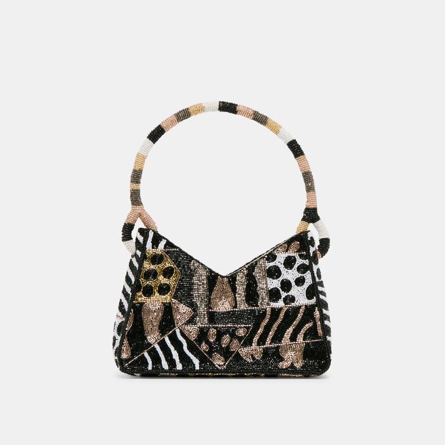 amelia shoulder bag dark multi beaded
