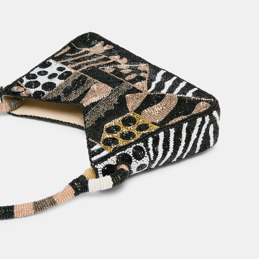 amelia shoulder bag dark multi beaded