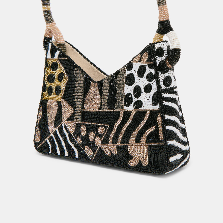 amelia shoulder bag dark multi beaded