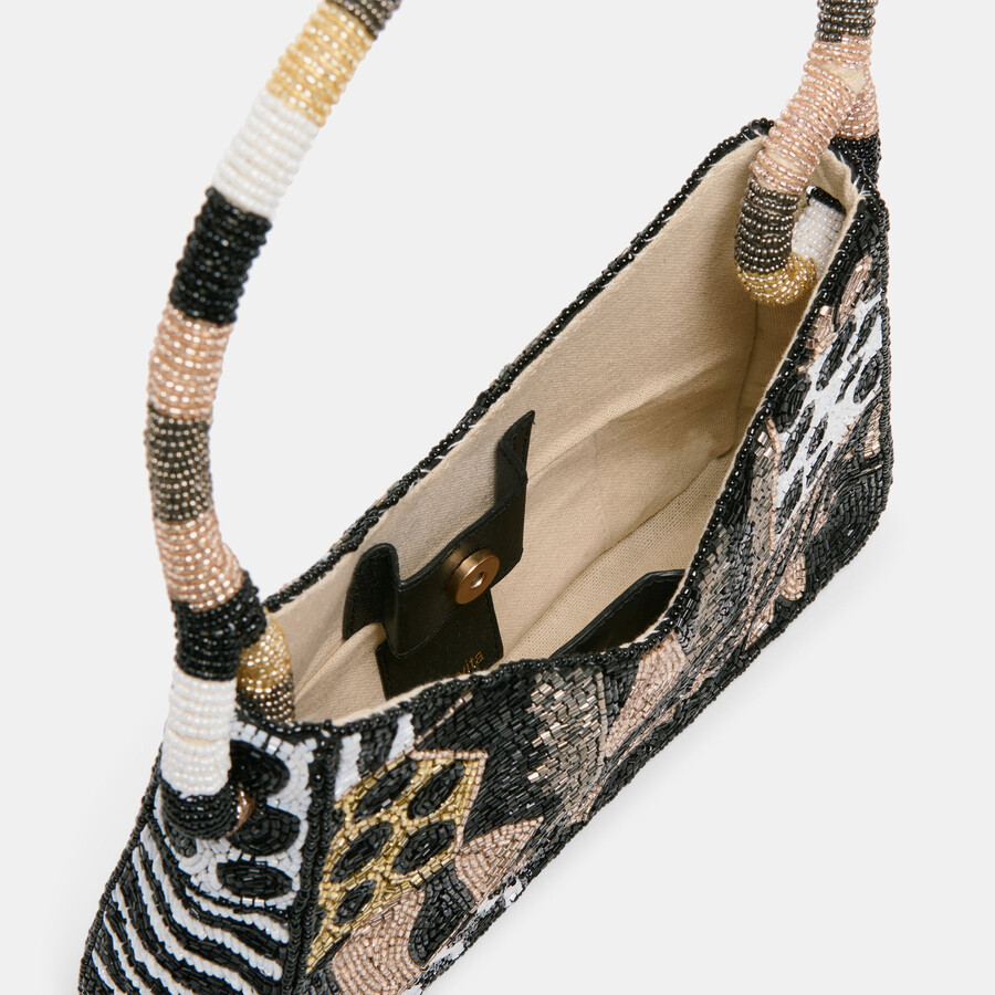 amelia shoulder bag dark multi beaded