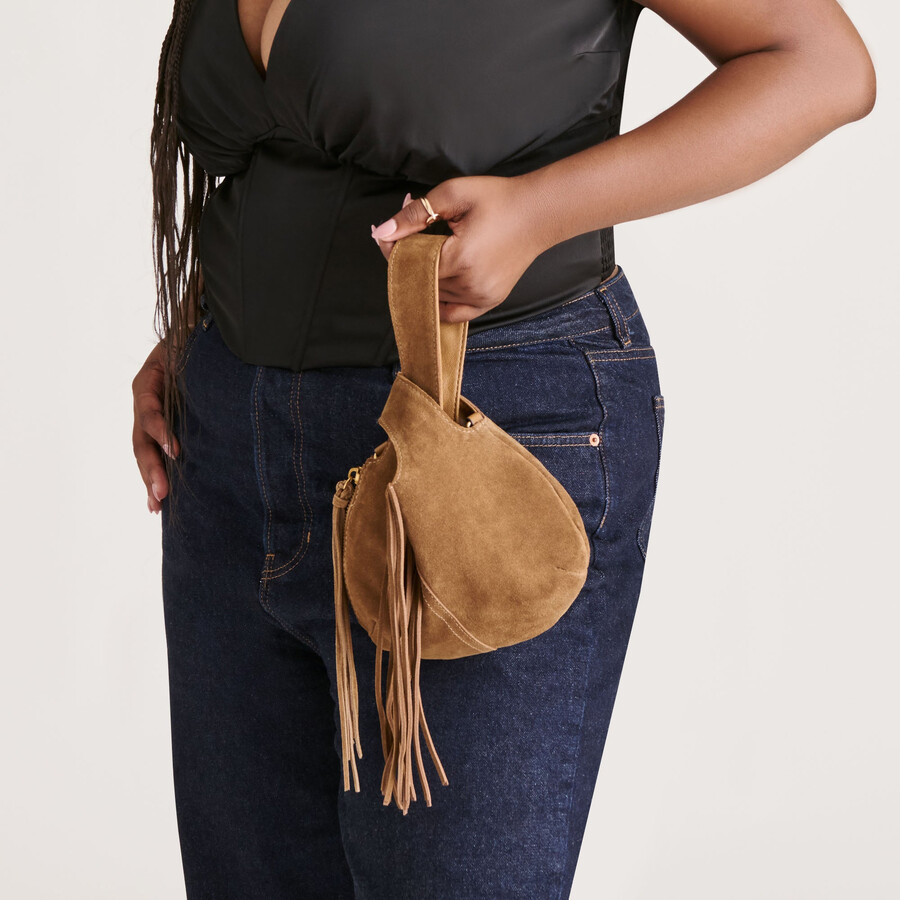 zury handbag camel suede