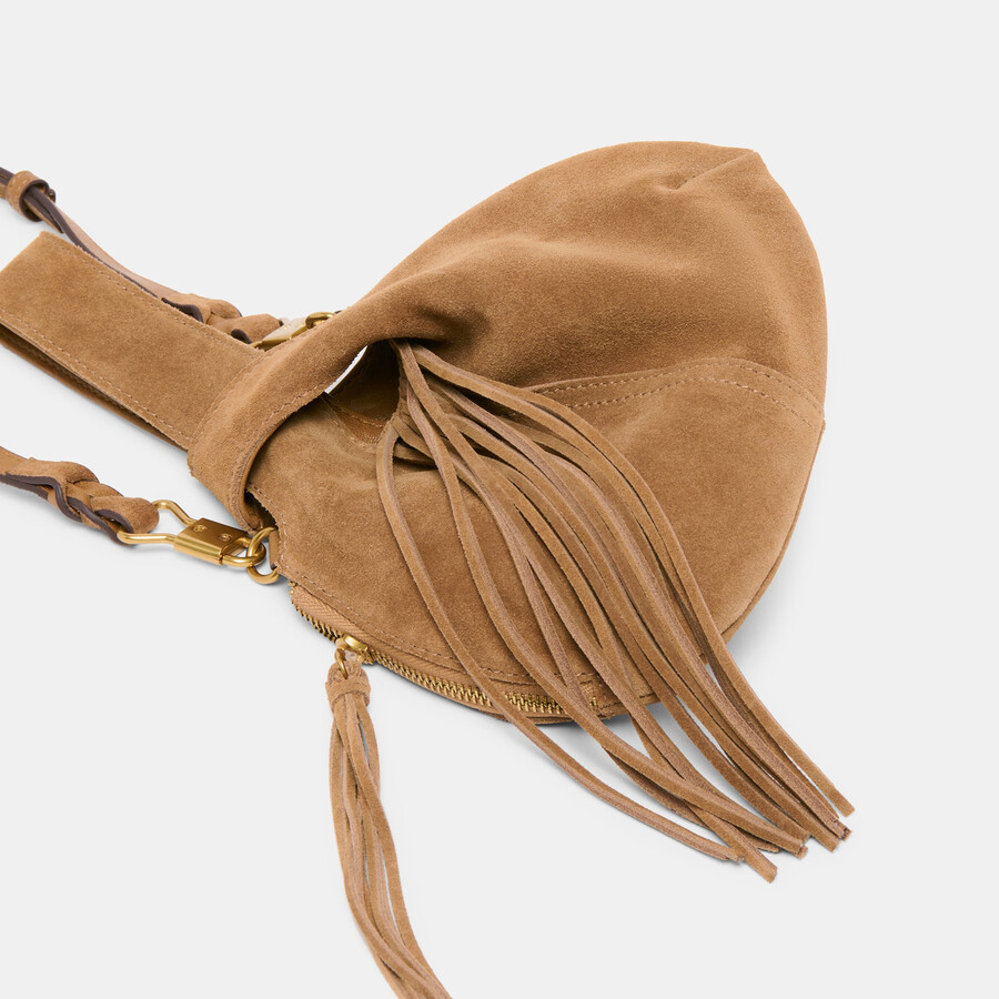 zury handbag camel suede