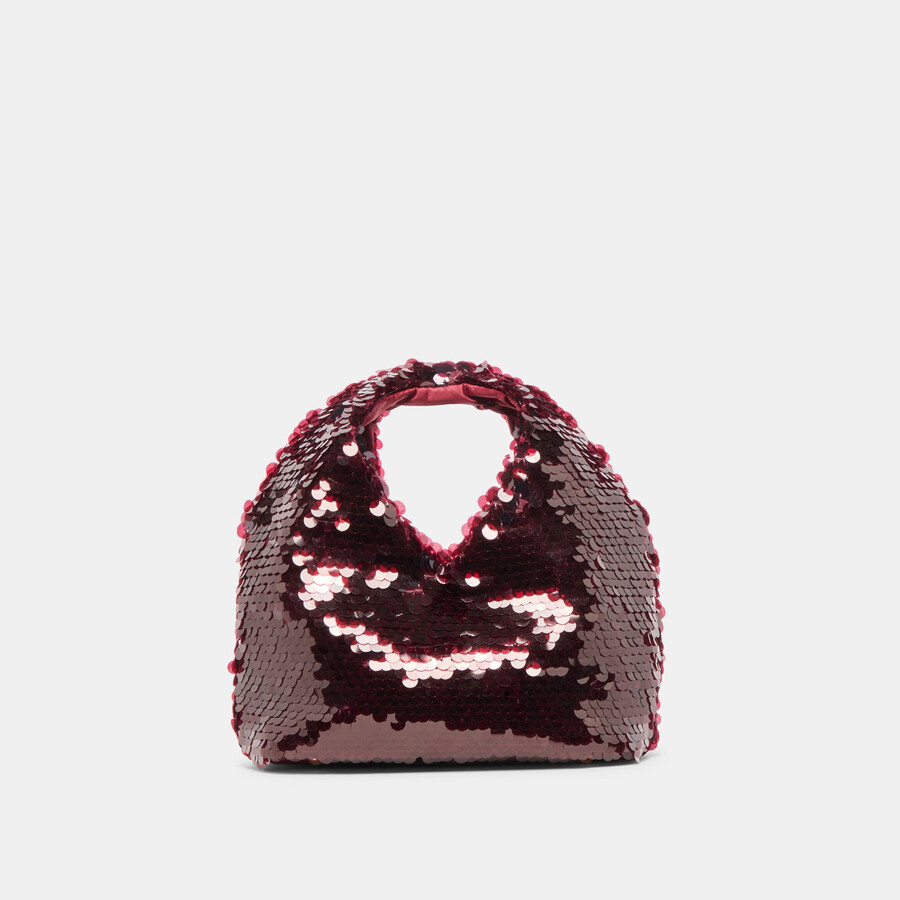 dahlia sequin handbag burgundy sequin