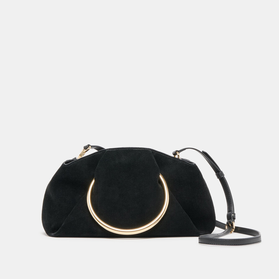 channing handbag black suede