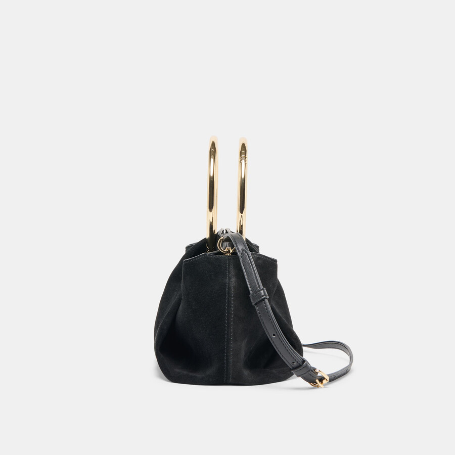 channing handbag black suede