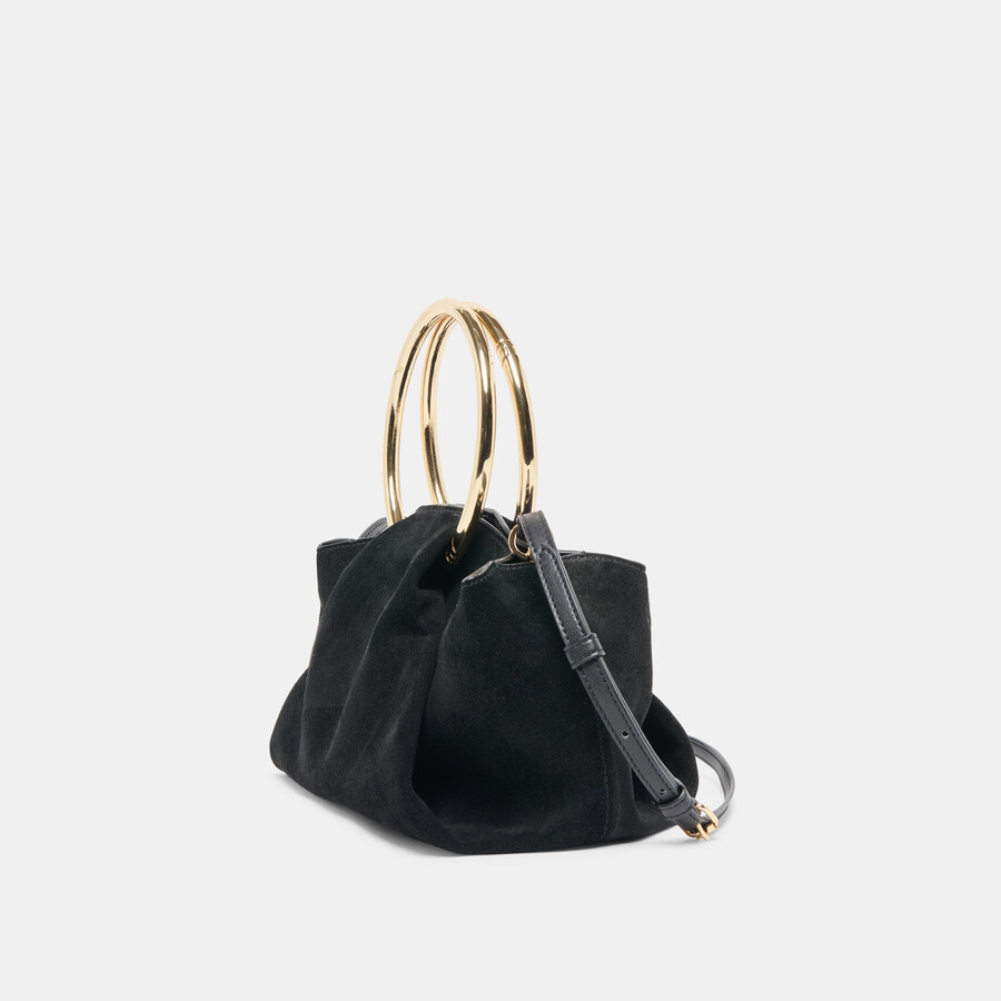 channing handbag black suede