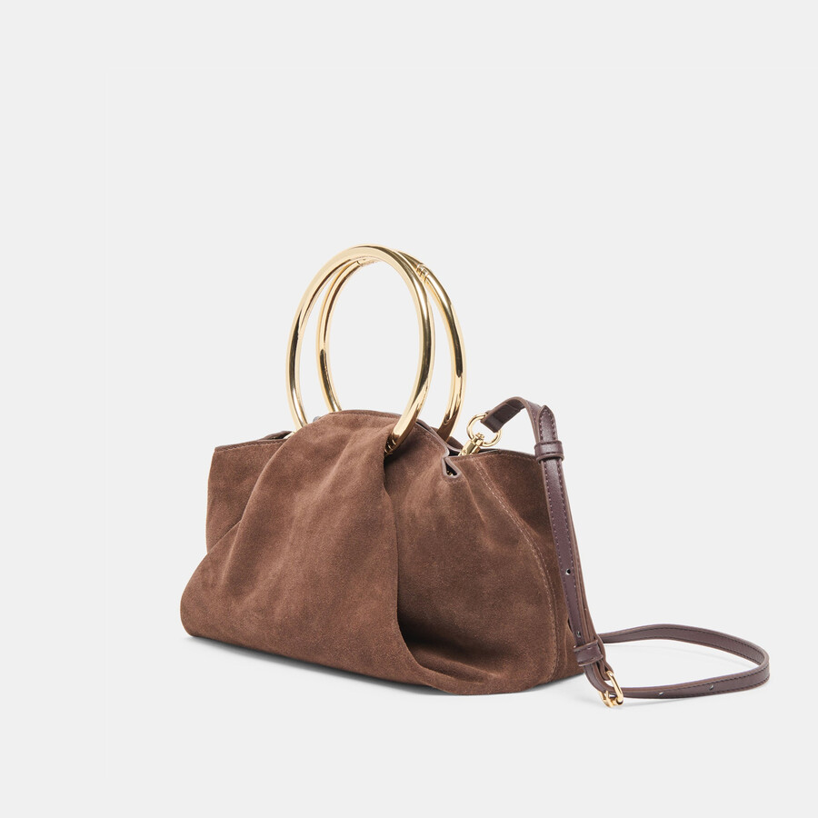 channing handbag espresso suede