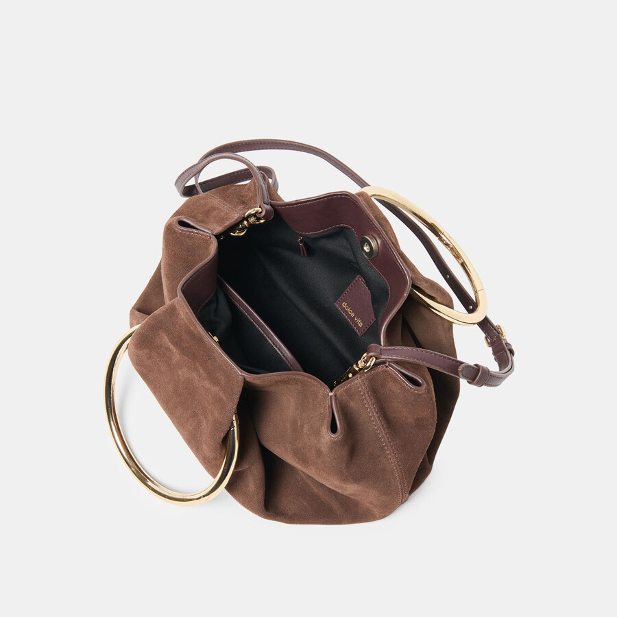 channing handbag espresso suede