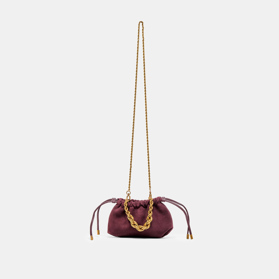 cleo crossbody burgundy suede