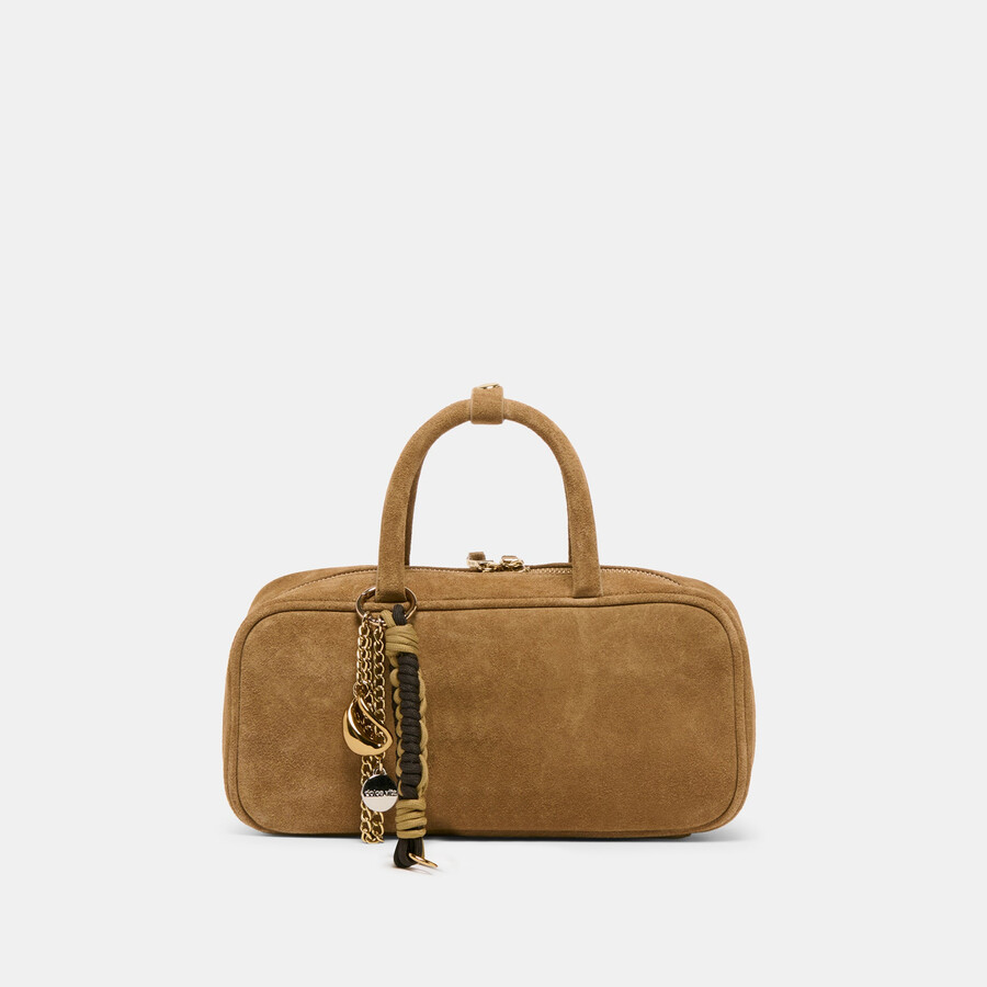 santina handbag taupe suede
