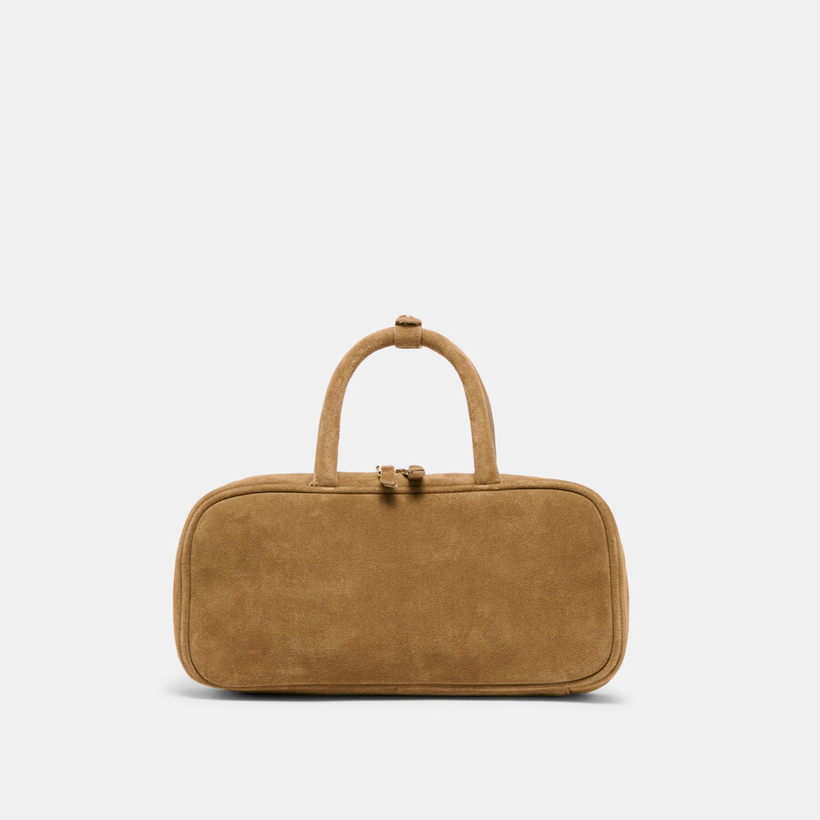 santina handbag taupe suede